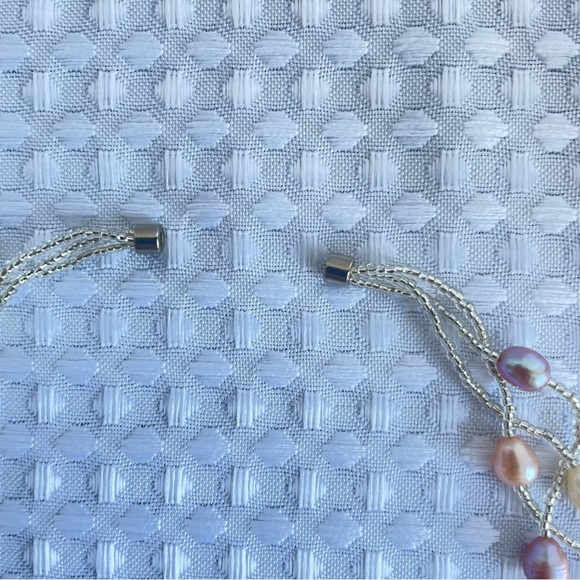 Stunning Triple-strand Baroque Pearl and Seed Bead Necklace Iridescent EUC #638 - Picture 6 of 8